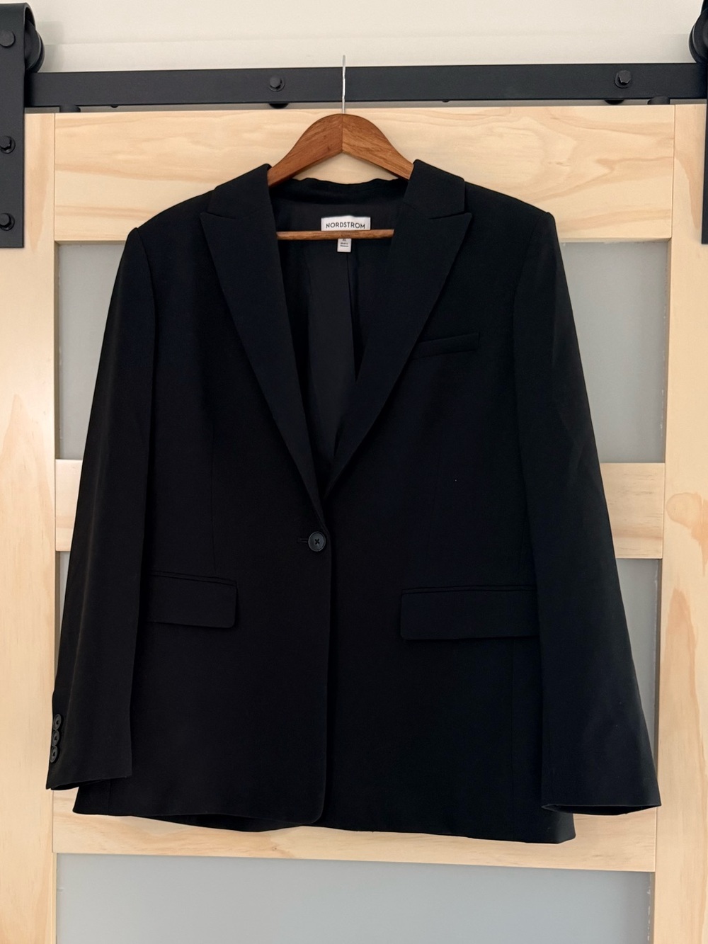 NWT Nordstrom Black One Button Blazer Women’s XL